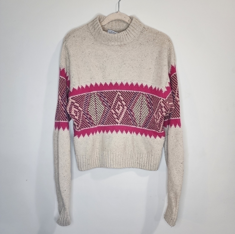 & Other Stories Sweater Women Small Wool Blend Aztec Mock Neck Southwestern